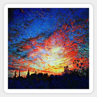 Mosaic sky ablaze with dawn colours Sticker